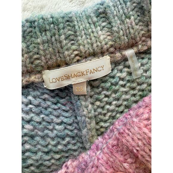 LoveShackFancy RARE Wool Alpaca Pastel Blossom Stripe Sweater Joggers size XS - Picture 10 of 15